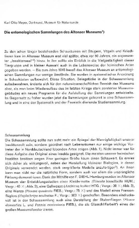 Die entomologischen Sammlungen des Altonaer Museums