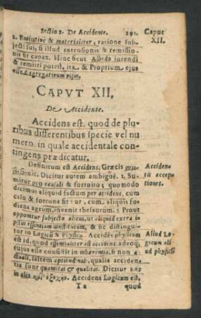 Caput XII. De Accidente.