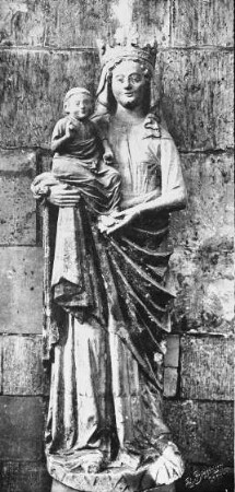 Halberstadt, Dom St. Stephanus und St. Sixtus, Marienkapelle, Nische in der Südwand, Madonna
