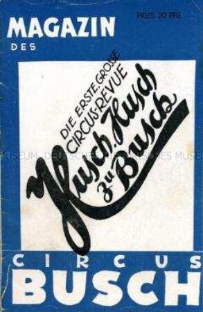 Programmheft des Zirkus Busch für das Jahr 1933