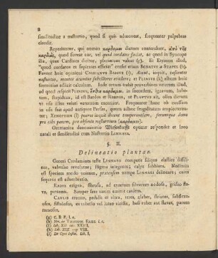 §. II. Delineatio plantae