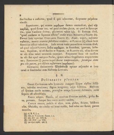 §. II. Delineatio plantae
