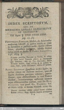 Index Scriptorum, Qui De Medicina Legali Exposuerunt In Universum