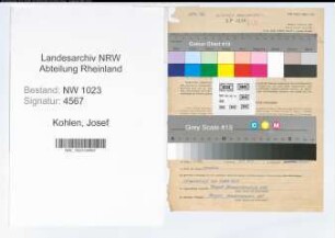 Entnazifizierung Josef Kohlen , geb. 10.09.1897 (Verkehrsinspektor)