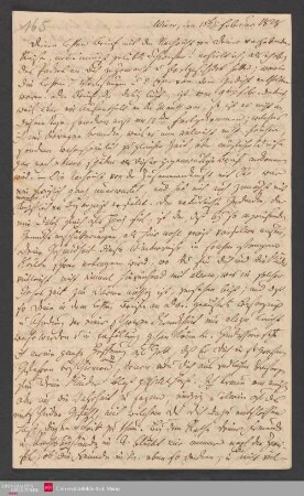 Deinen letzten Brief mit der Nachricht von Deiner vorhabenden Reise, meine ... , 15.02.1828. - Benediktinerabtei St. Bonifaz in München und Andechs