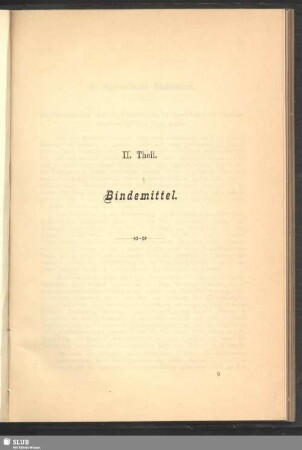 II. Theil. Bindemittel