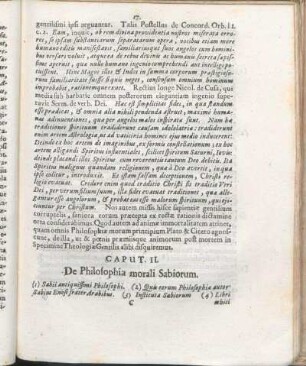 Caput. II. De Philosophia morali Sabiorum.