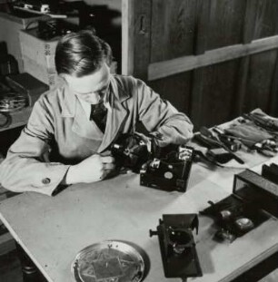 Unterrichtsfilmsammlung, Technischer Dienst, Mitarbeiter, Sächsische Landesbildstelle, um 1937