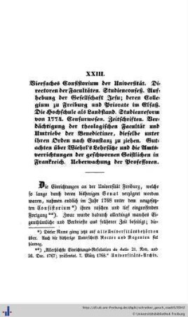 XXIII.Vierfaches Consistorium der Universität