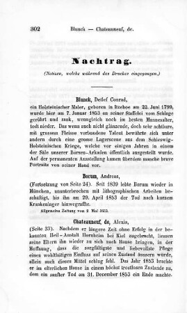 Nachtrag (Notizen, welche während des Druckes eingegangen.)
