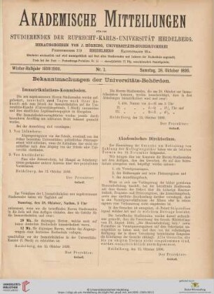 Nr. 2 (28. Oktober 1899)
