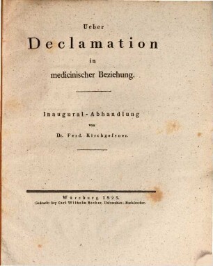 Über Declamation in medicinischer Beziehung