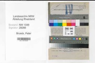 Entnazifizierung Peter Brueck , geb. 31.01.1913 (Bahnsekretaer)