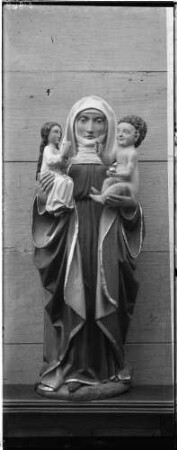 Balg Kirche Sankt Eucharius Figur Anna Selbdritt aus Lindenholz, (Anfang 16. Jahrhundert), Höhe 0,90 m