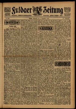 Erste Ausgabe vom Mittwoch, den 09. Dezember 1903.