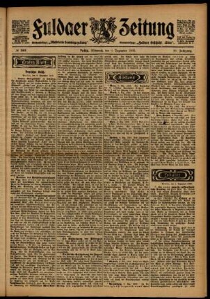Erste Ausgabe vom Mittwoch, den 09. Dezember 1903.