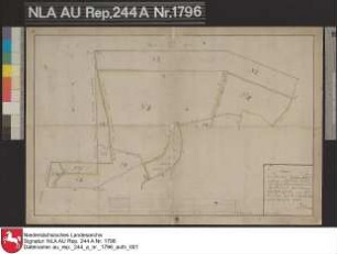 Lage der Moräste bei der Ortschaft IHLOWERFEHN Kolorierte Zeichnung von J. N. Franzius Papier auf Leinen Format 53,2x35,6 M 1:9.900