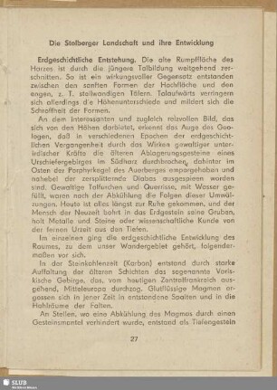 Die Stolberger Landschaft und ihre Entwicklung