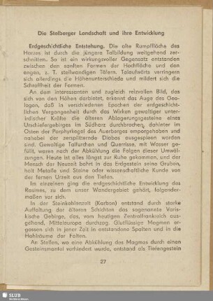 Die Stolberger Landschaft und ihre Entwicklung