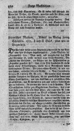 : Literarisches Museum. Bd.1.,St.1.2.
