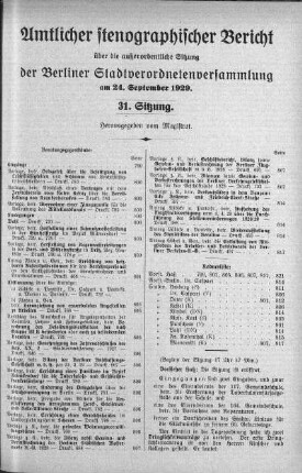 Sitzung 31, 24. September 1929