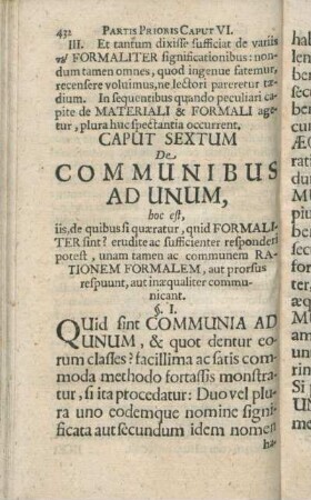 Caput Sextum De Communibus Ad Unum [...]
