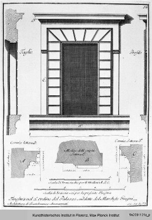Fensterentwurf für die Fassade des Palazzo Giugni in Florenz