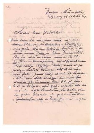 Brief von Adolf Spamer an Peter Diederichs 26.12.1941
