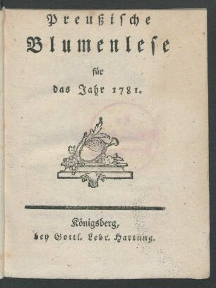 1781: Preußische Blumenlese