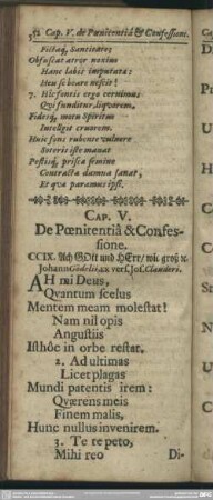Cap. V. De Poenitentia & Confessione