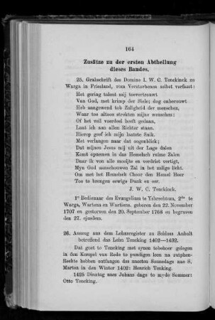 Zusätze zu der ersten Abtheilung dieses Bandes.