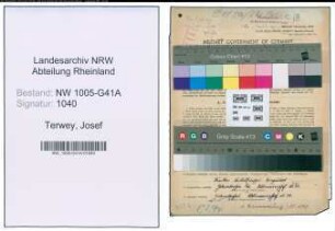 Entnazifizierung Josef Terwey , geb. 29.12.1913 (Polizist)