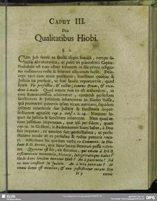 Caput III. De Qualitatibus Hiobi