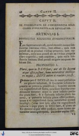 Caput II. De Possiblitate Et Convenientia Religionis Supernaturalis Revelatae.