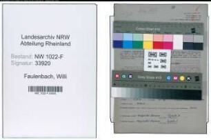 Entnazifizierung Willi Faulenbach , geb. 18.06.1905 (Schlosser)