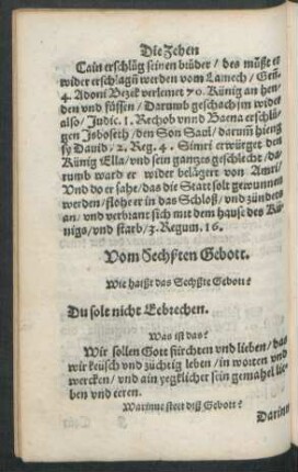 Vom Sechßten Gebott.