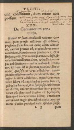 XXX. De Germanorum conviviis.