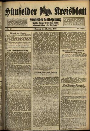 Ausgabe vom Dienstag, den 29. März 1932.