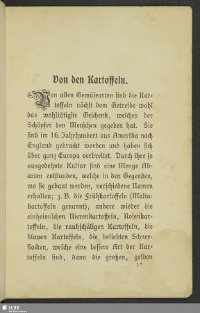 Von den Kartoffeln