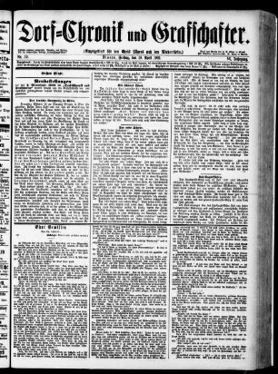 Dorf-Chronik und Grafschafter. 1888-1913