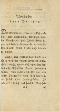 Vorrede eines Dritten