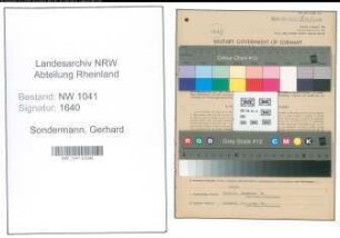 Entnazifizierung Gerhard Sondermann , geb. 31.10.1910 (Kaufmann)