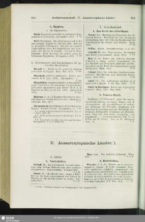 U. Aussereuropäische Länder