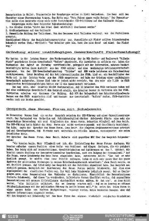 Gründung einer unabhängigen Gewerkschaft Falschmeldung?