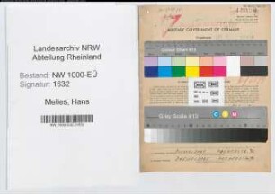 Entnazifizierung Hans Melles, geb. 21.09.1891 (Buchhalter)
