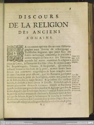 Discours De La Religion Des Anciens Romains