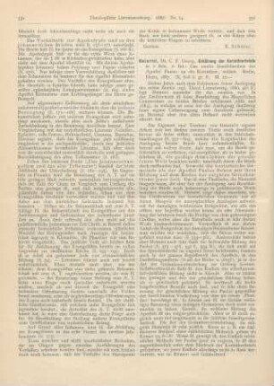 332-336 [Rezension] Heinrici, C. F. Georg, Erklärung der Korintherbriefe in 2 Bdn. 2. Bd.: Das zweite Sendschreiben des Apostel Paulus an die Korinther, erklärt