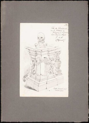 Reiseskizzen aus Pompeji, Neapel und Rom: Neapel: Balustrade um den Kirchhof von S. Martino (Perspektivische Ansicht Ecke)