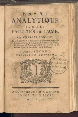 2: Essai Analytique Sur Les Facultés De L'Ame, Tome Second