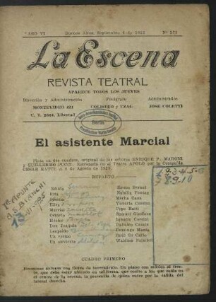 El asistente Marcial : pieza en dos cuadros